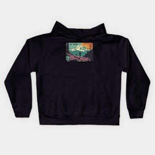 Backpacking, Hiking and Climbing at the Vintage Mount Rainier Kids Hoodie